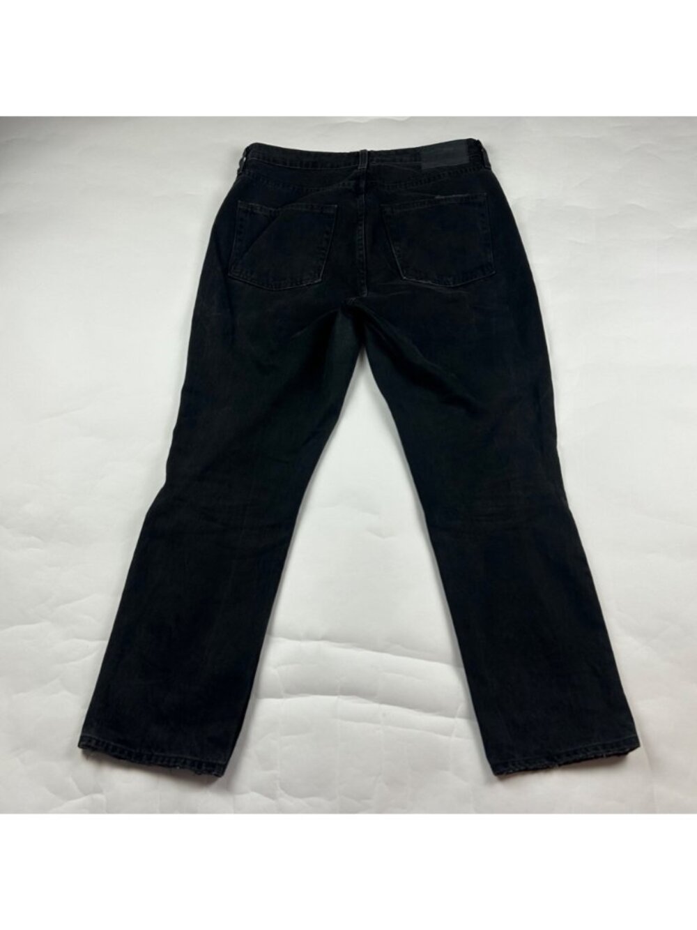 GRLFRND Washed Black Disressed Denim Karolina High Rise Straight Crop Jeans 29 - Picture 7 of 8
